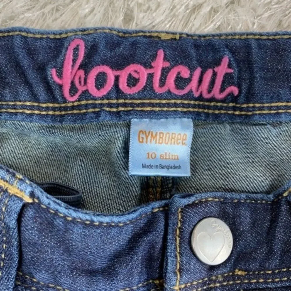 Gymboree 10 Slim Bootcut Jeans Adj Waist Dark Wash